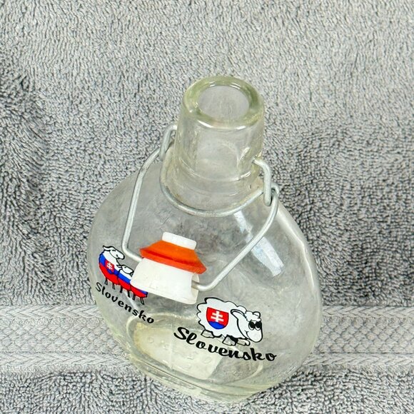 Clear Glass Slovensko Bottle With Sheep Print & Swing Top 250ml Unique Design Gi - Picture 6 of 8
